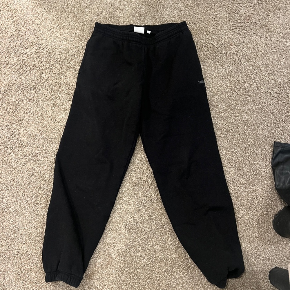Aritzia Black Track Pants with Elastic Cuffs
